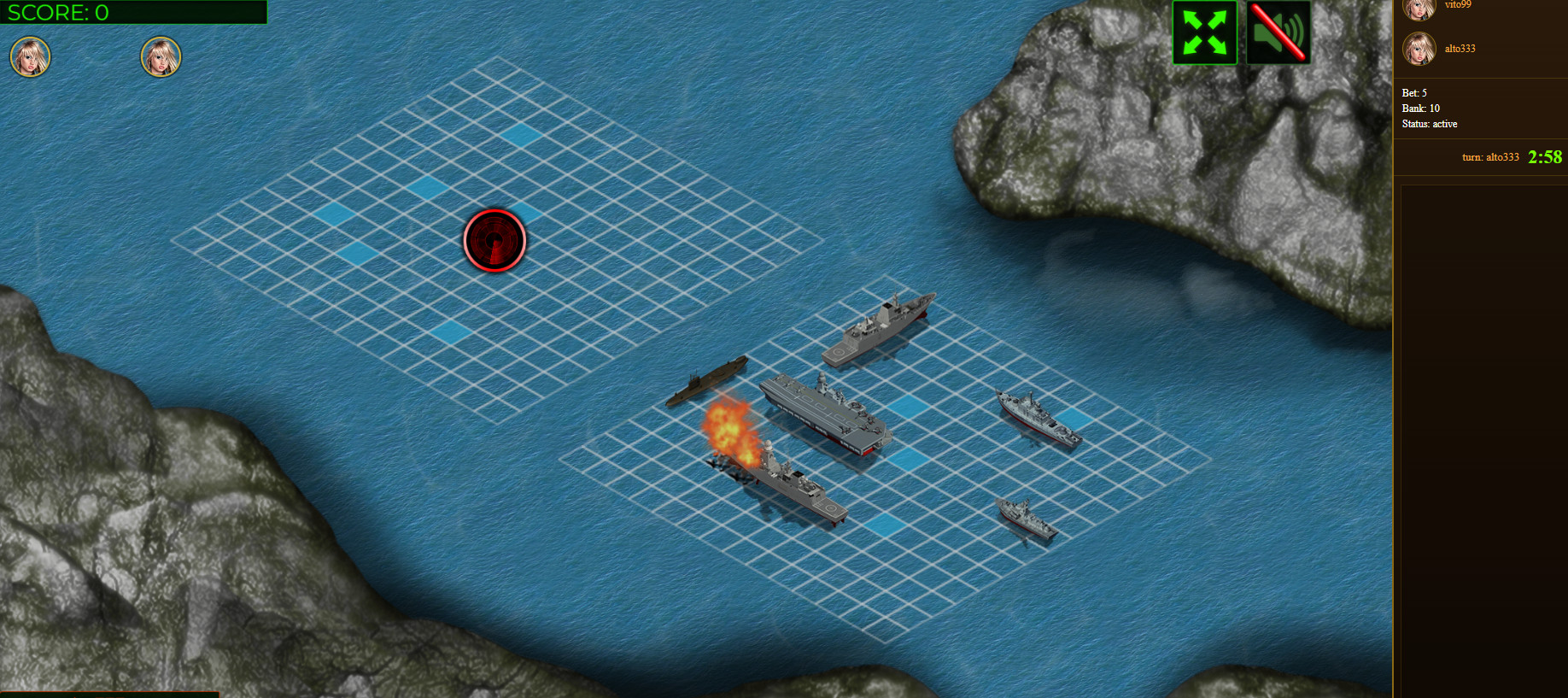 multiplayer "Battleship" game with real-money betting.
