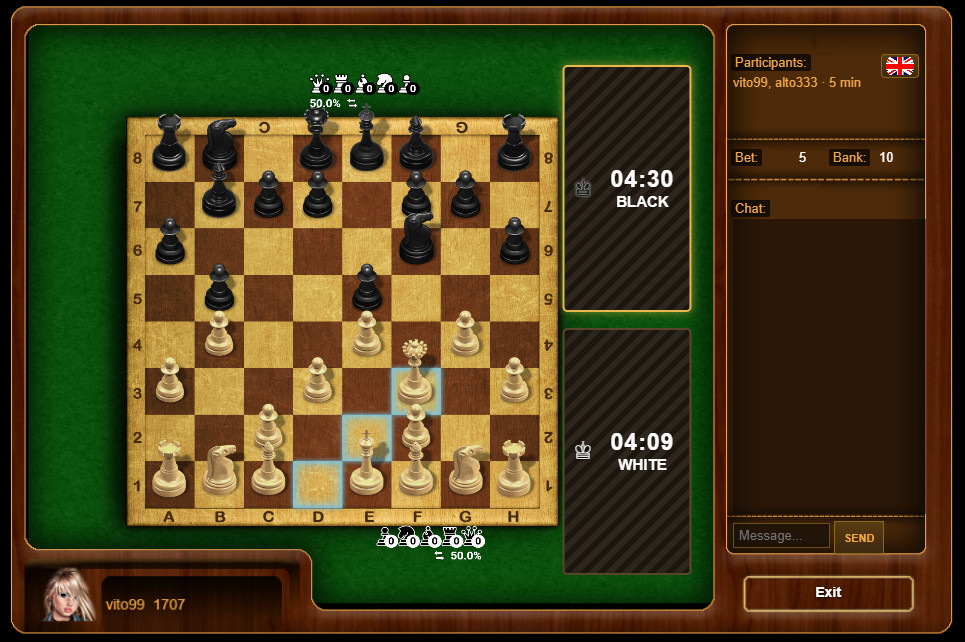 3D multiplayer chess game with real-money betting
