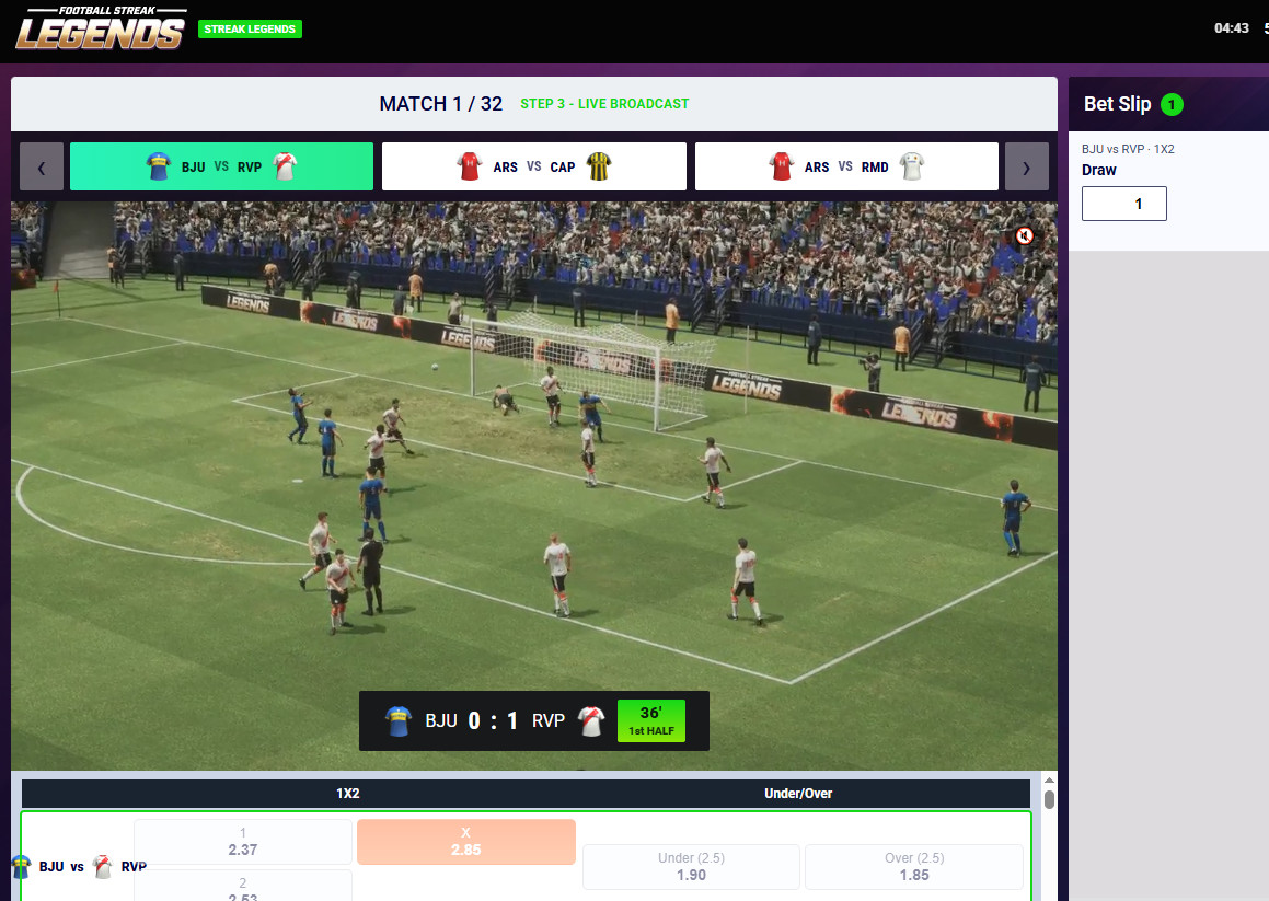 Virtual sports: football legends