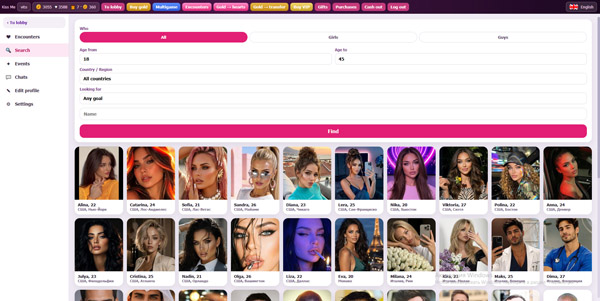 Sito di incontri + gioco "Kiss Me" + 60 giochi multiplayer