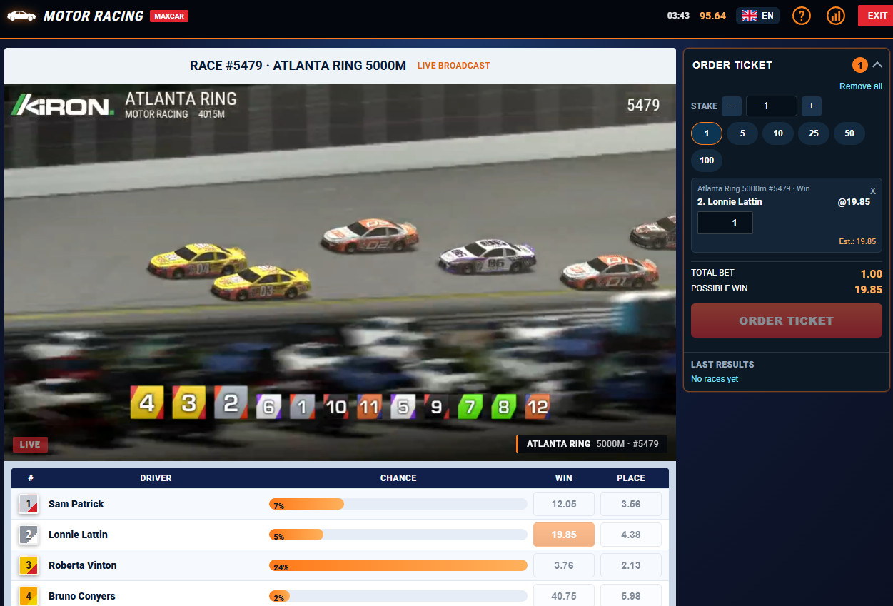 Auto racing and real-match simulations—virtual sports with real-money betting.