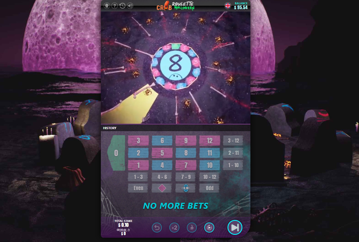 Virtual sports betting for real money (including Crab Roulette).