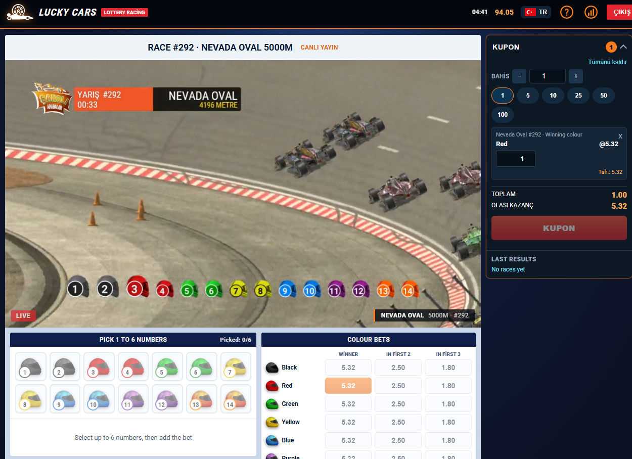 Formula 1 racing: virtual sports with real-money betting.