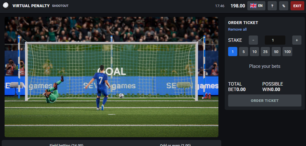 penalti football Virtueller Fußball (Wetten um echtes Geld).
